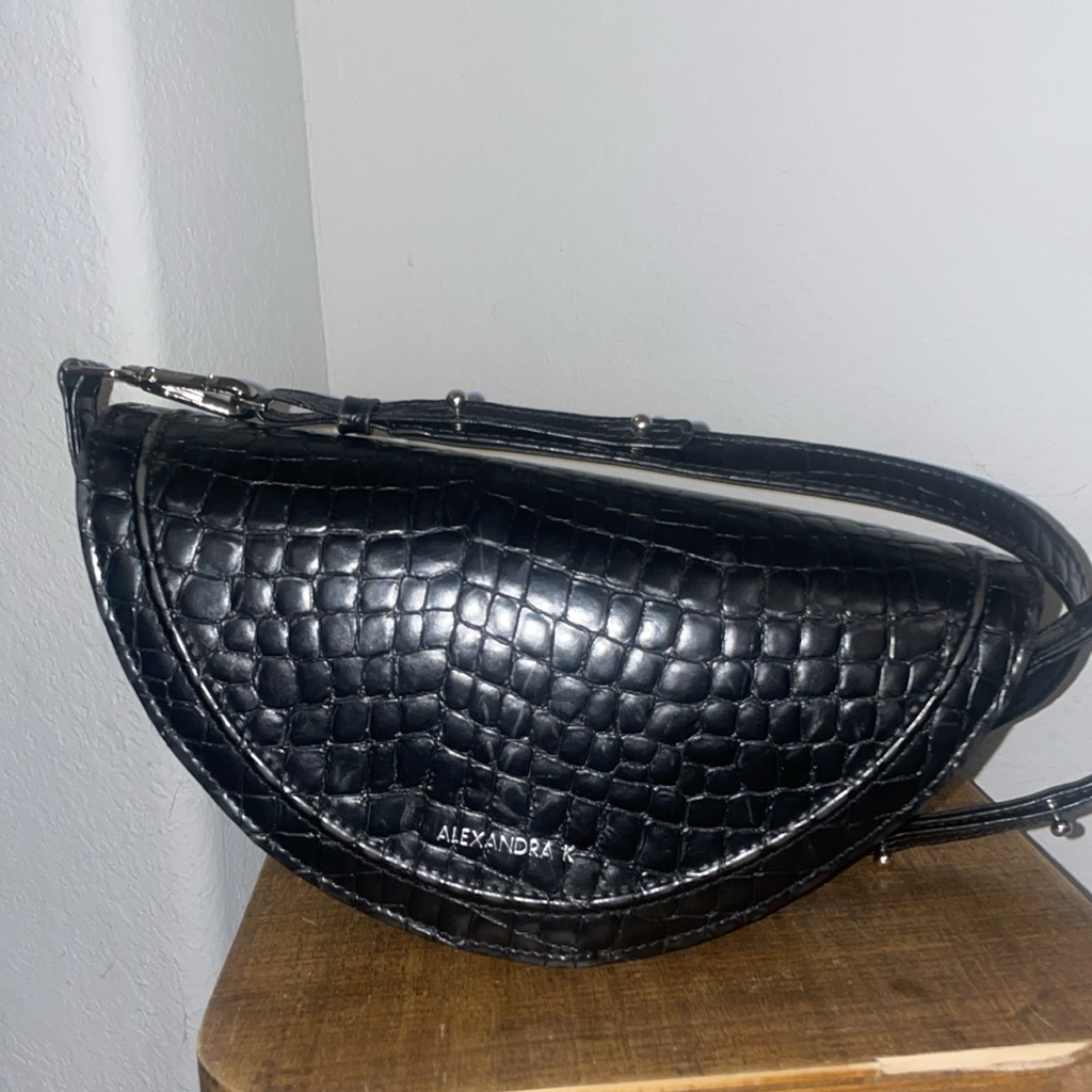 Alexandra K Joy Maxi Vegan Leather Croc Black/Silver